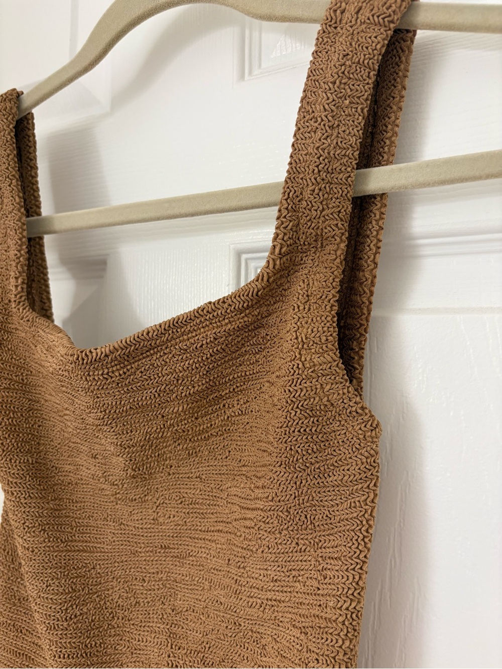 Hunza G Brown Textured One-Piece Swimsuit - Picture 9 of 9